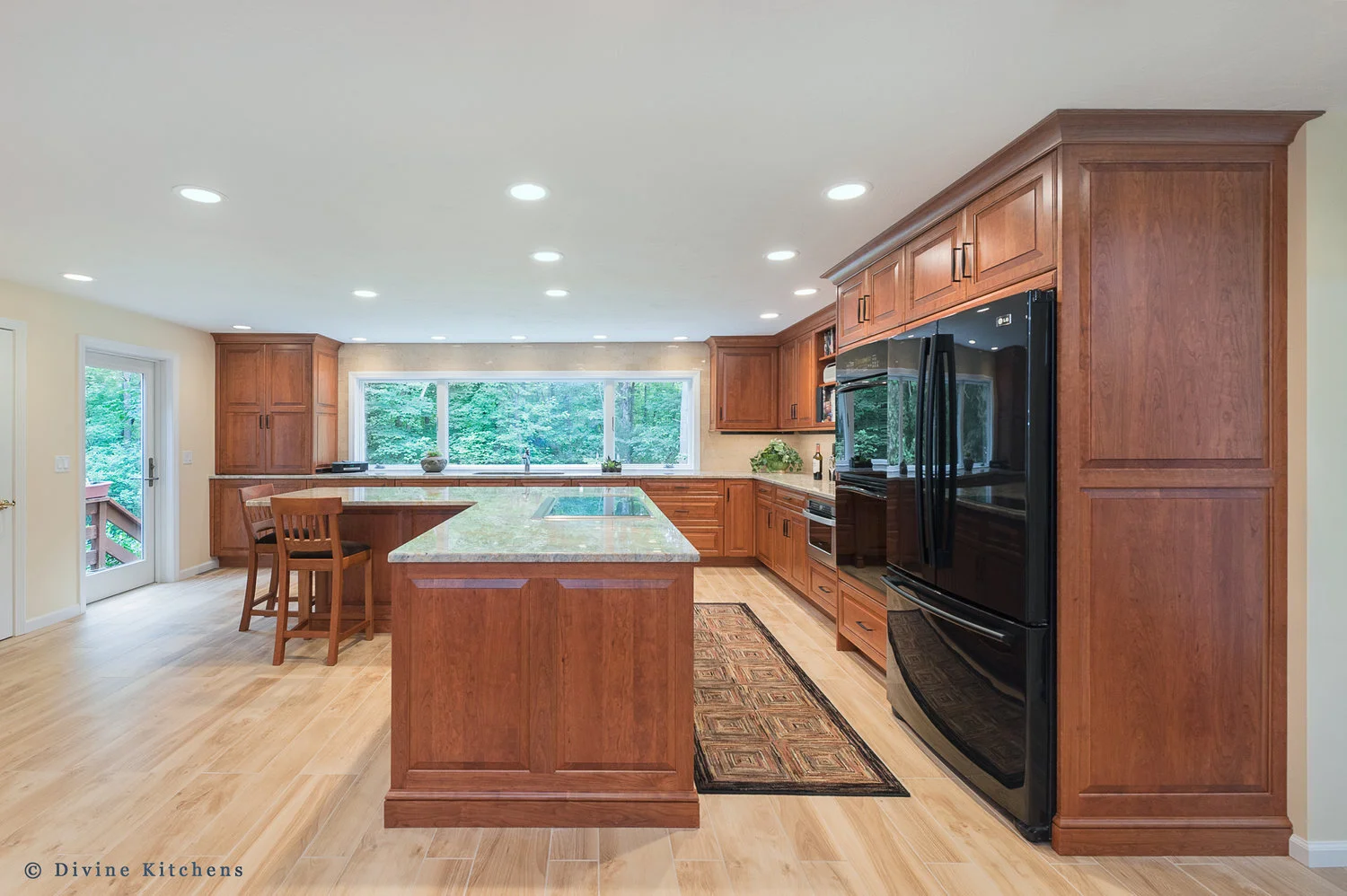 BOSTON METROWEST TRADITIONAL CHERRY KITCHEN BIG WINDOWS