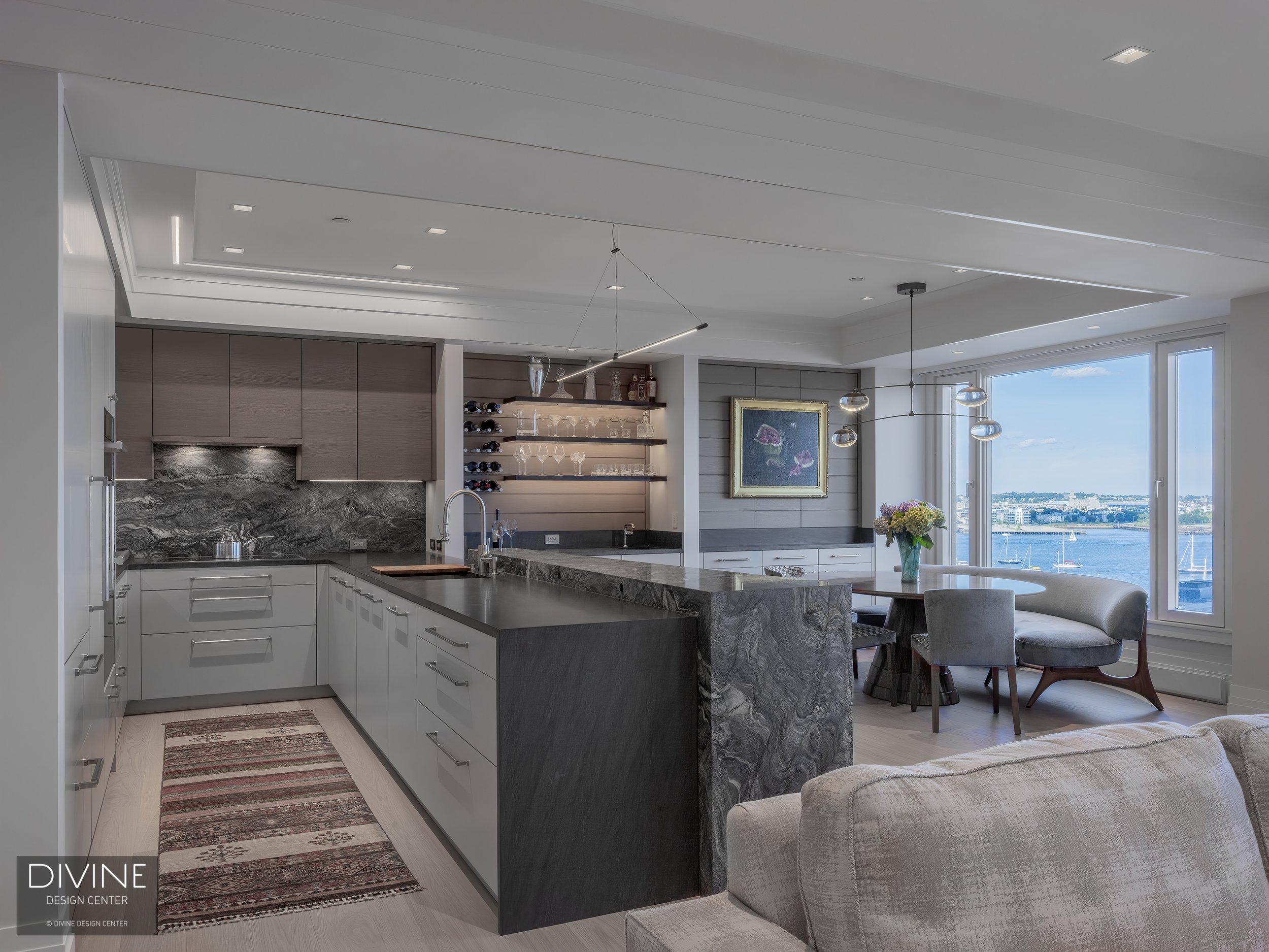 Boston Wharf Kitchen In Modern Apartment — Divine Design Center