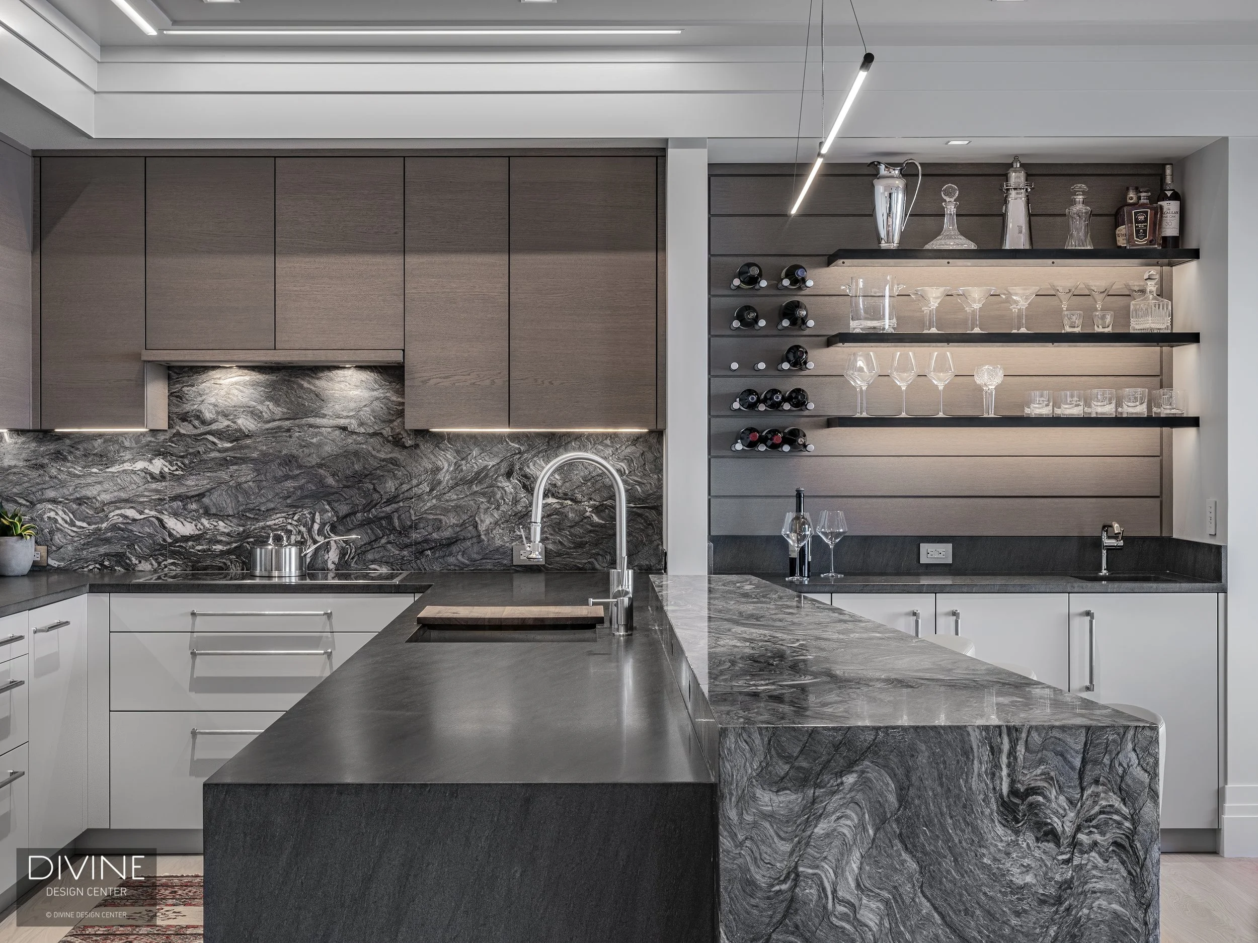 Boston Wharf Kitchen In Modern Apartment — Divine Design Center