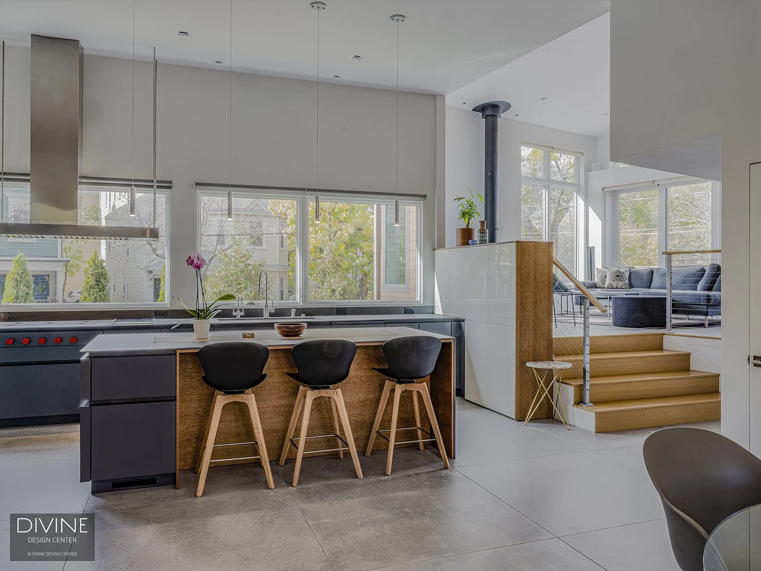 Brookline MA Open-Concept Modern Kitchen — Divine Design Center