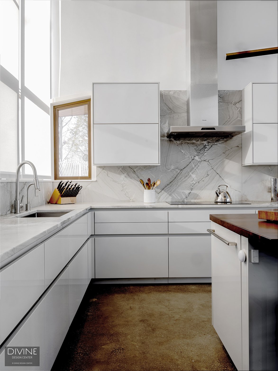 Boston Contemporary Shaker Kitchen Wood Tones — Divine Design Center