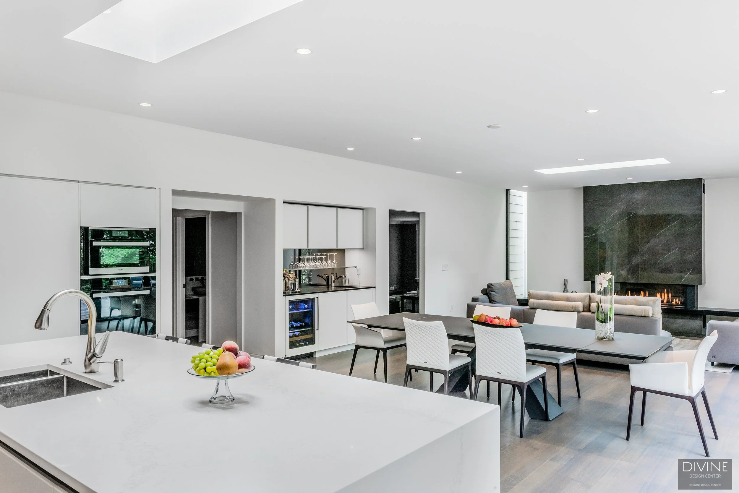 Wellesley Modern Kitchen Open Living Room Concept — Divine Design Center