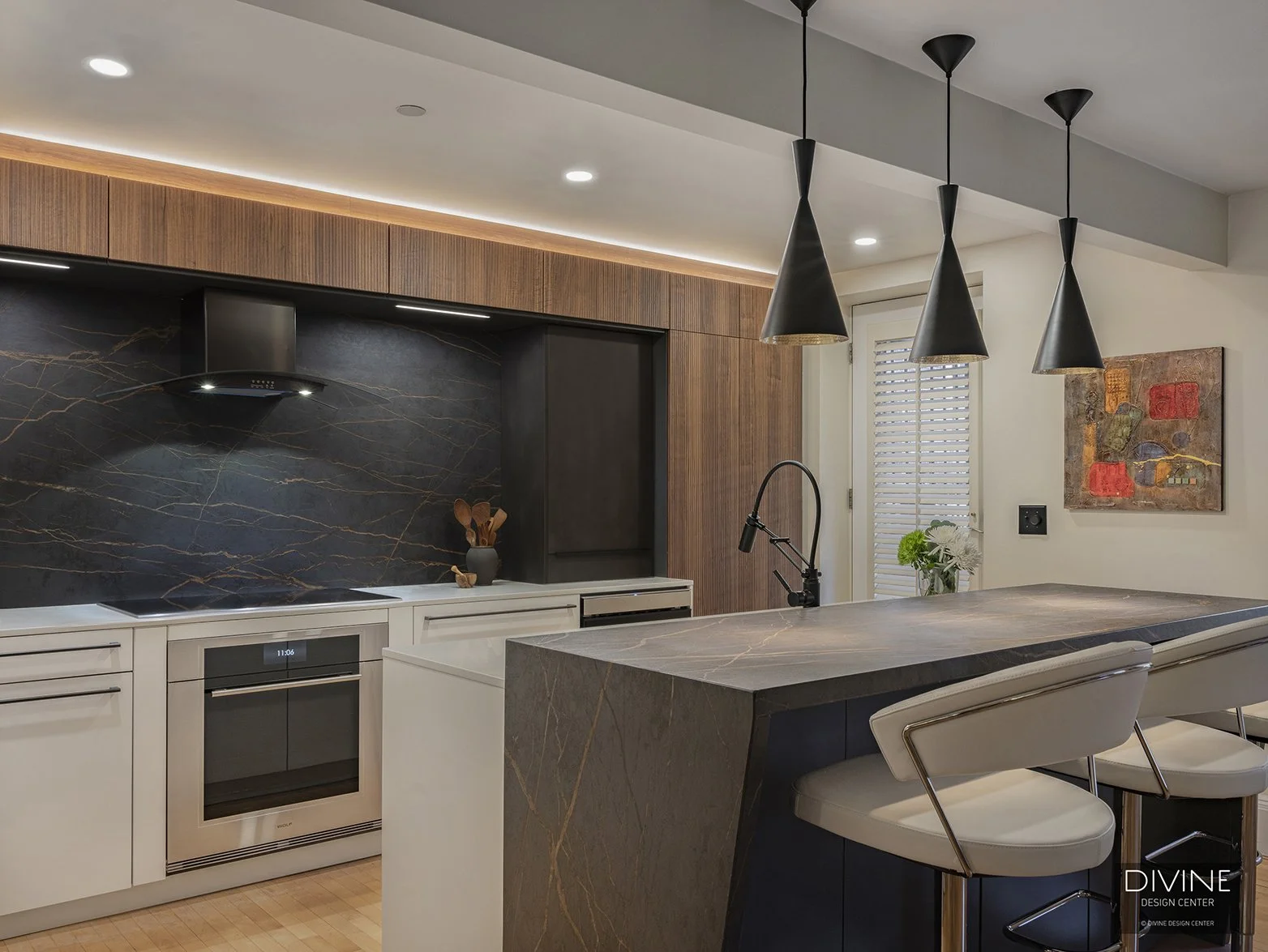 Kitchen Angled View Boston South End Modern Kitchen with Angled Countertop — Divine Design ...