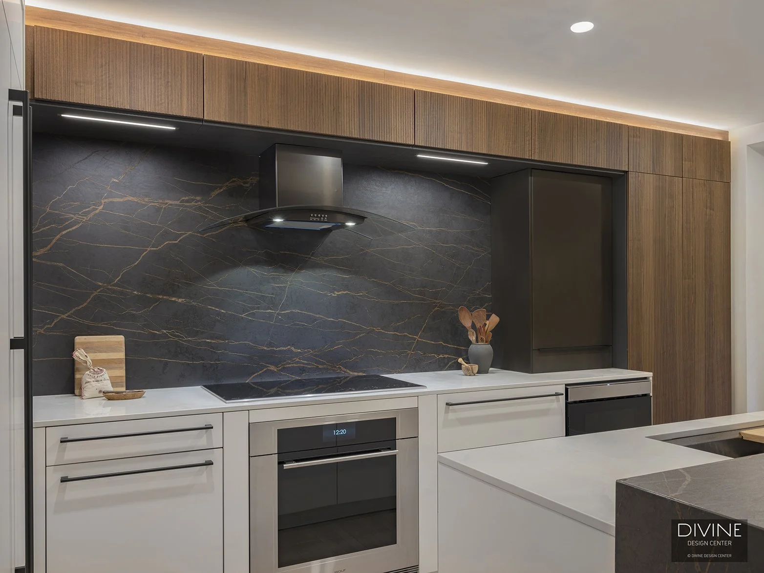 Kitchen Angled View Boston South End Modern Kitchen with Angled Countertop — Divine Design ...