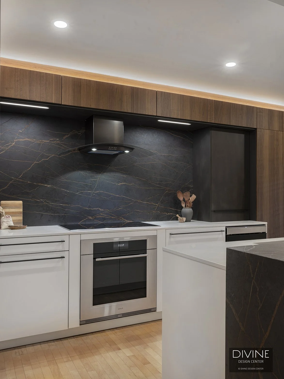 Kitchen Angled View Boston South End Modern Kitchen with Angled Countertop — Divine Design ...