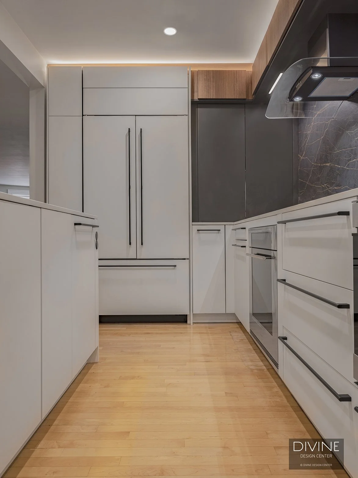 Kitchen Angled View Boston South End Modern Kitchen with Angled Countertop — Divine Design ...