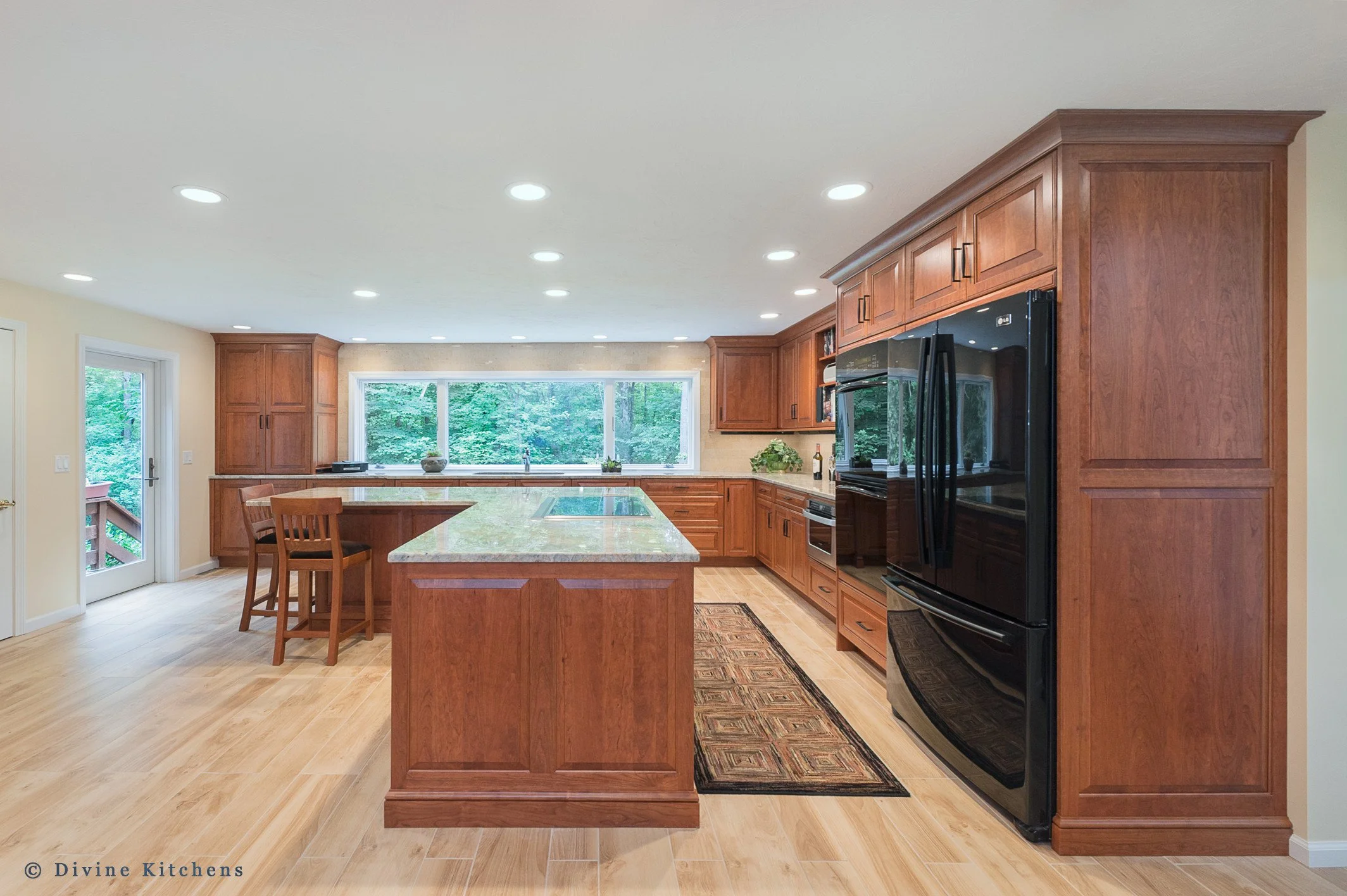 Boston Metrowest Traditional Cherry Kitchen Big Windows — Divine Design ...