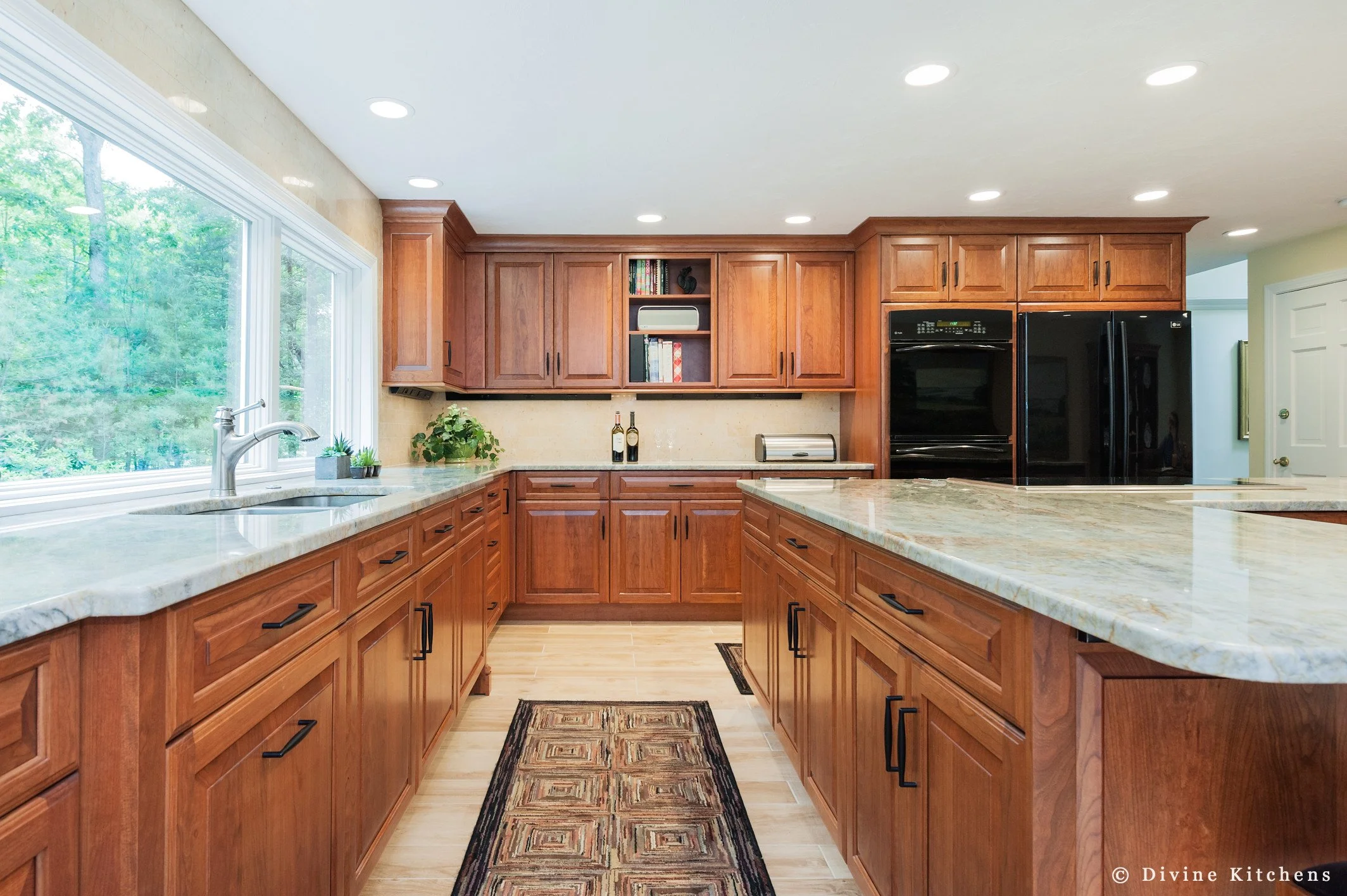 Natural Cherry Kitchen Cabinets Before: Cramped 80s Kitchen, After:
