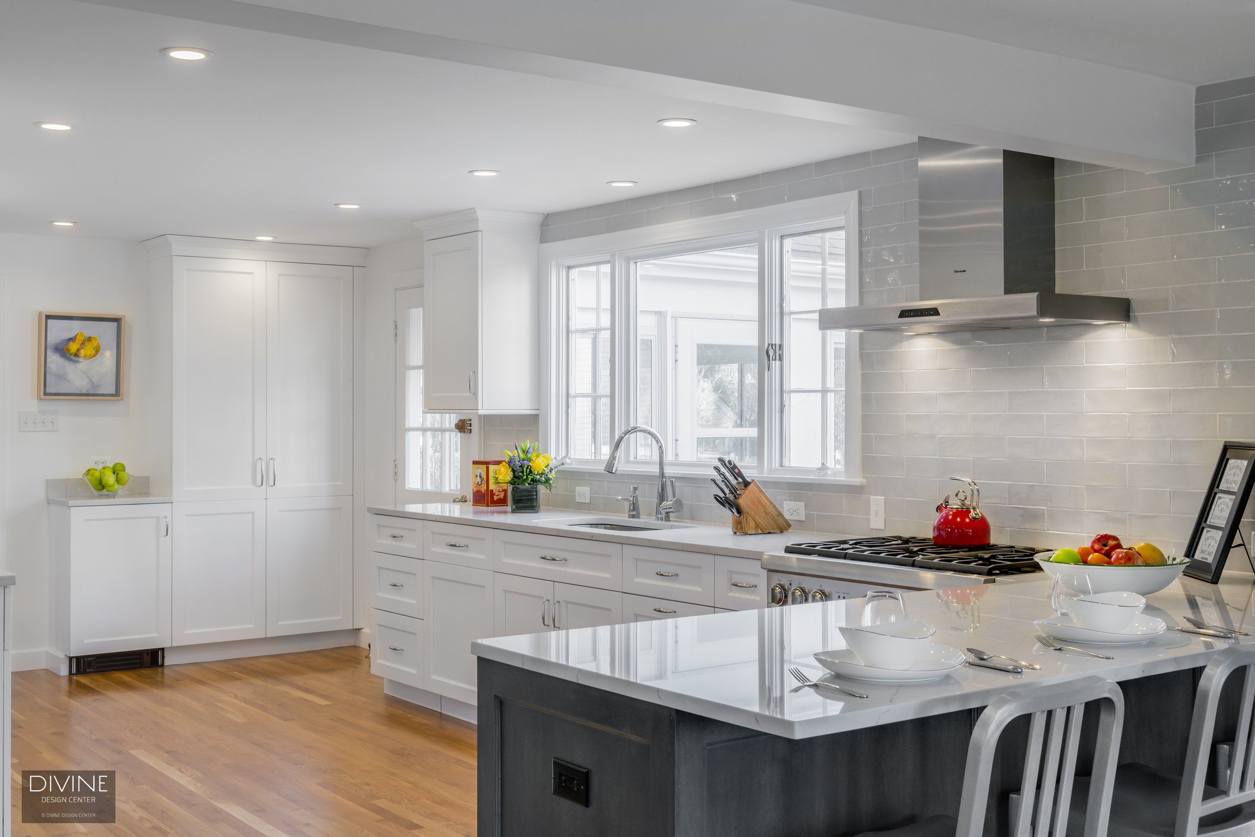 Boston Metrowest Wayland Transitional Kitchen with Peninsula