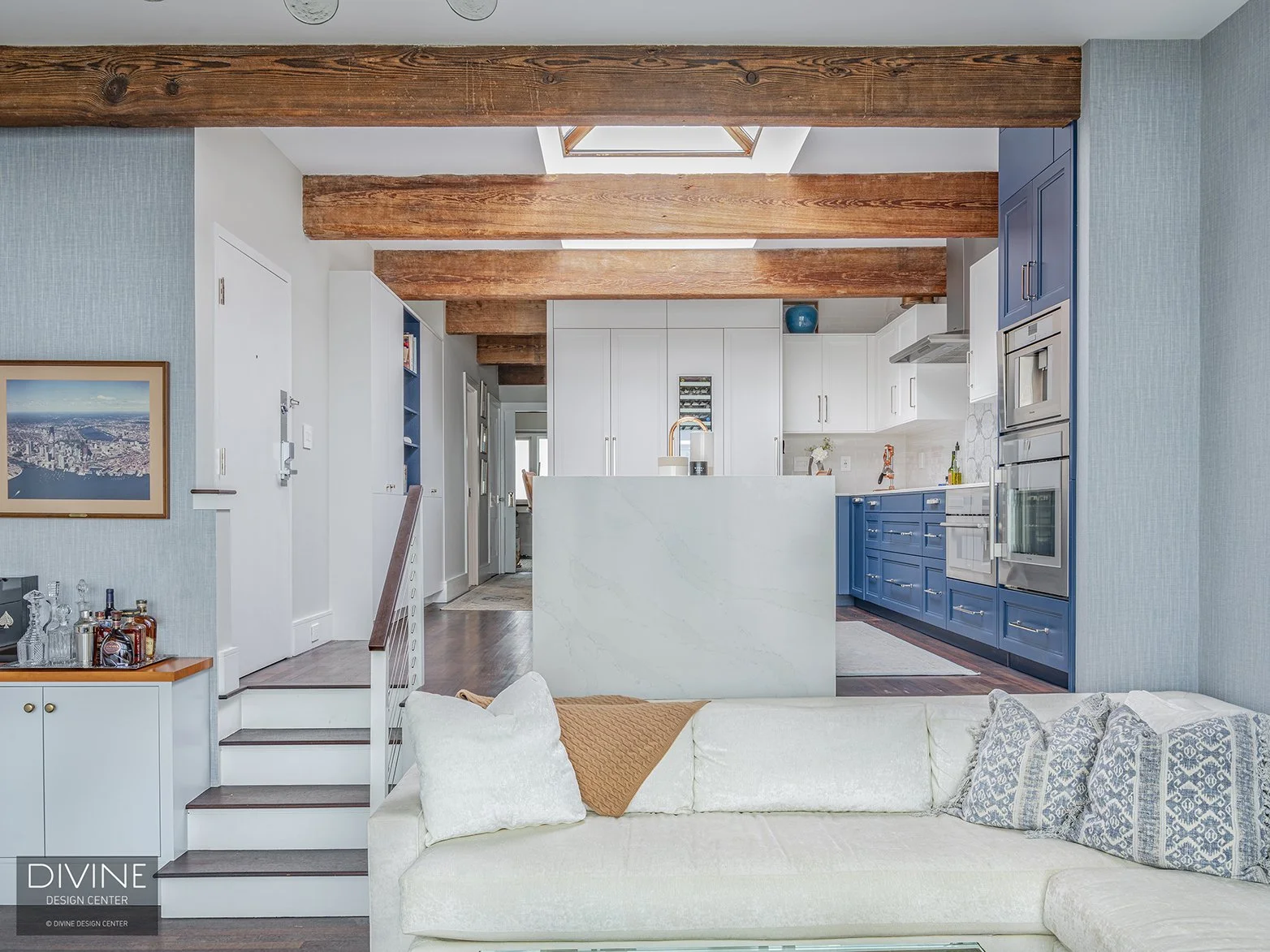 14. divine-design-center-Boston Waterfront Transitional Kitchen with Blue Island.jpg