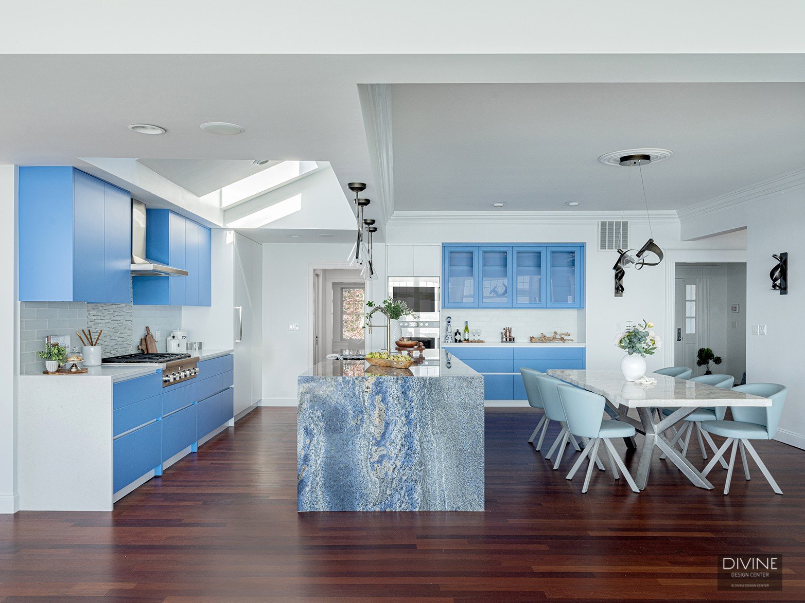 Oceanfront Custom Blue Kitchen & Bath Remodel