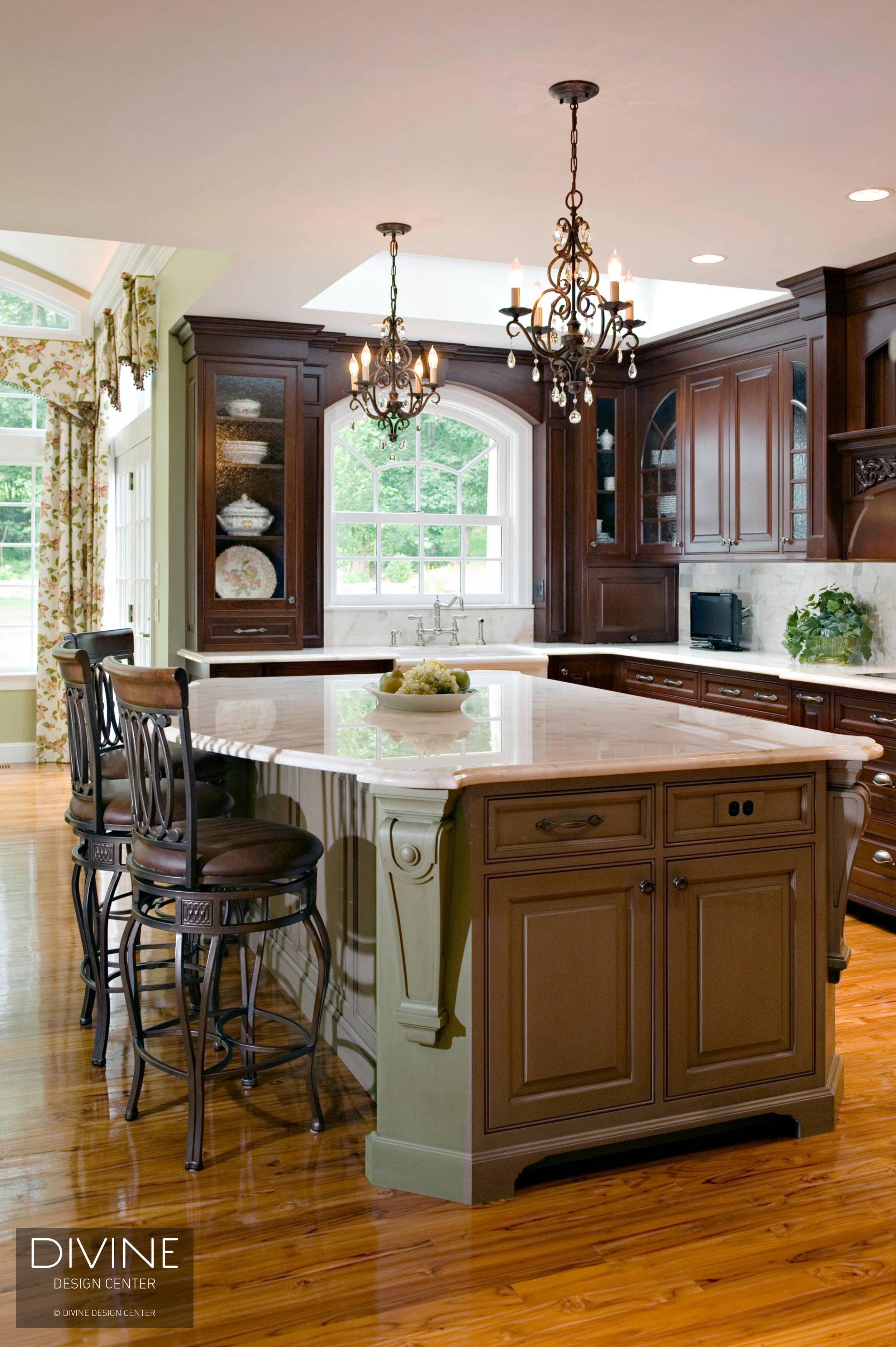 : hzddty kitchen wall decor - traditional french... Boston Metrowest French Traditional Kitchen with Mural — Divine Design ...