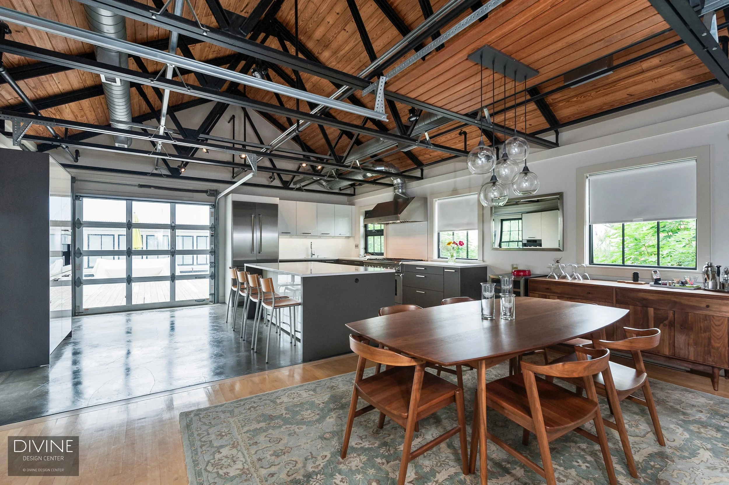 Boston Somerville Modern Inusstrial Loft Kitchen — Divine Design Center