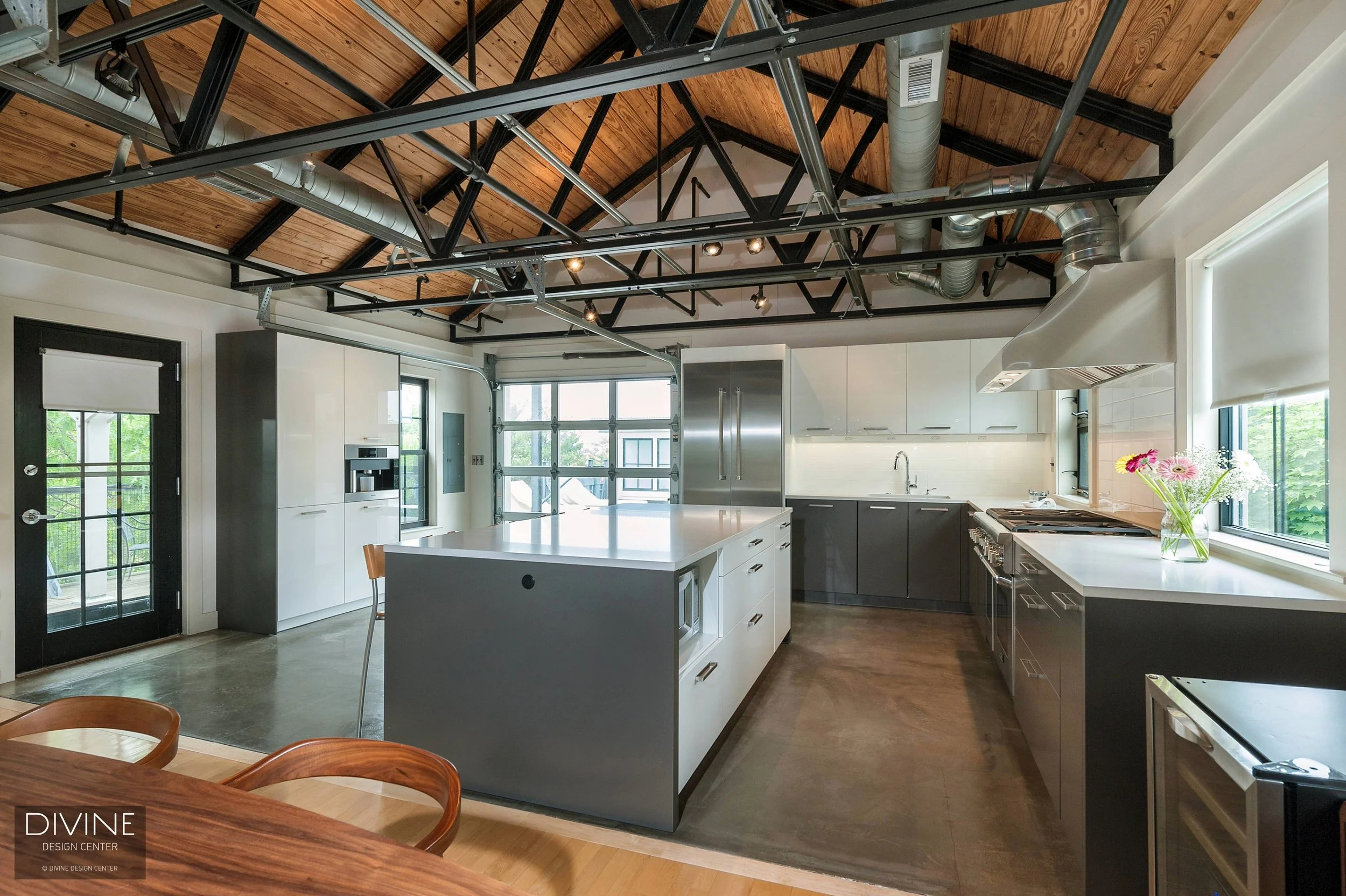 Boston Somerville Modern Inusstrial Loft Kitchen — Divine Design Center