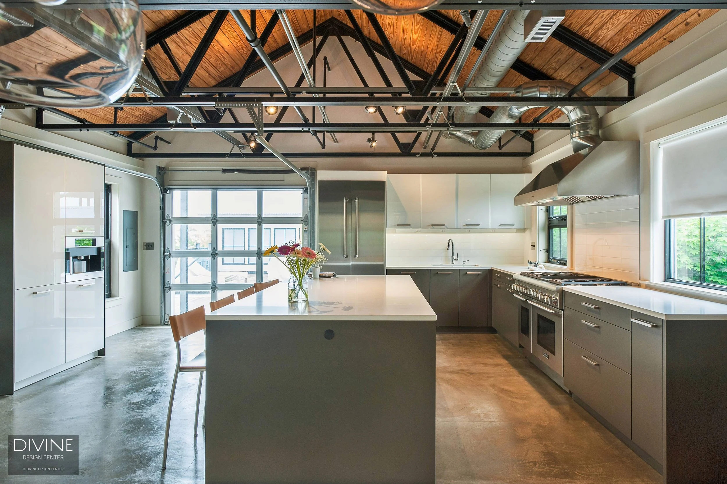 Boston Somerville Modern Inusstrial Loft Kitchen — Divine Design Center