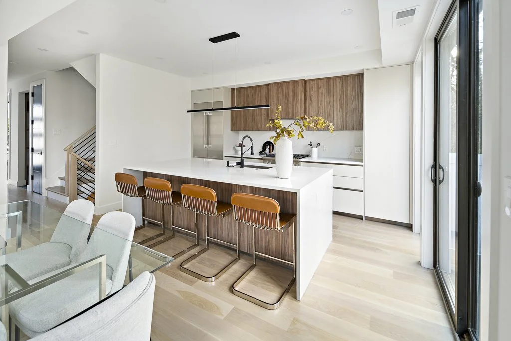 Elegant Contemporary White & Wood Kitchen in Newton, MA — Divine Design ...