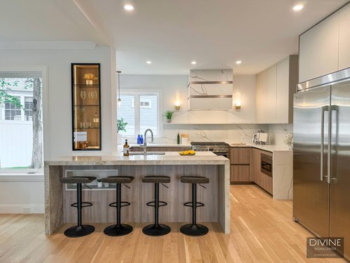 Modern Kitchen, Pantry, Wet Bar & Master Bath in Arlington, MA