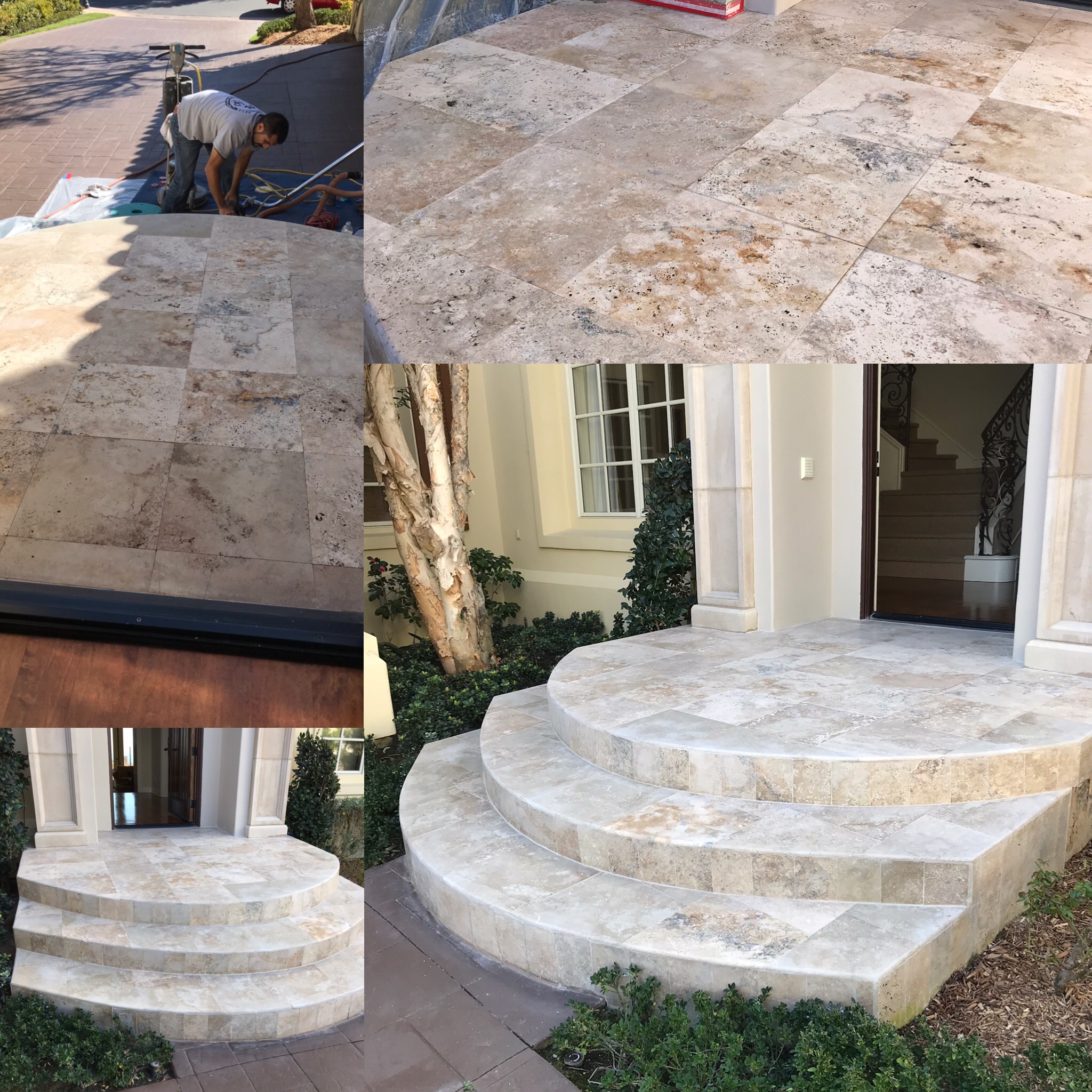 EXTERIOR TRAVERTINE FULL RESTORATION