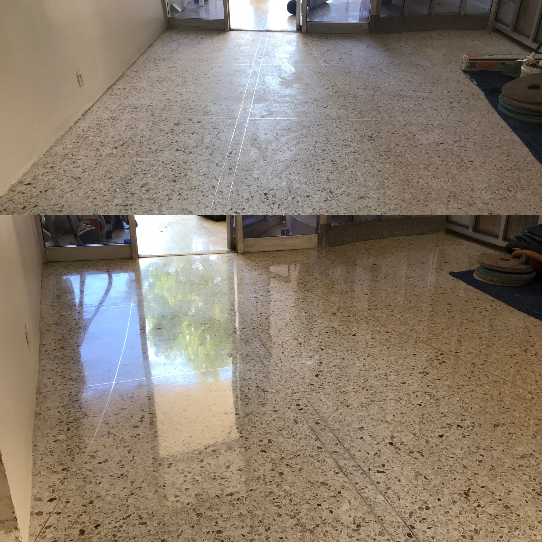 POLISHED TERRAZZO BEFORE AND AFTER 