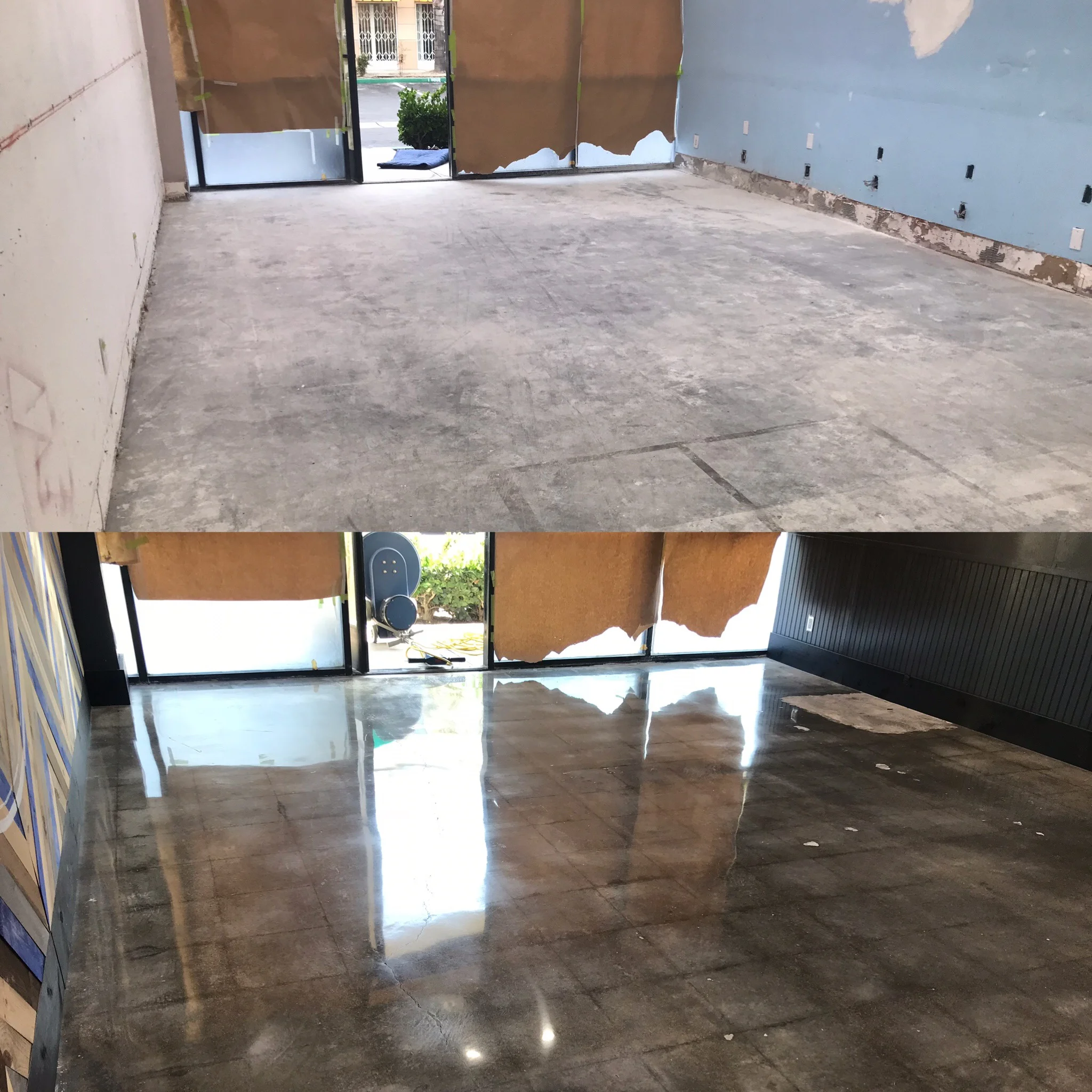 POLISHED CONCRETE BEFORE AND AFTER