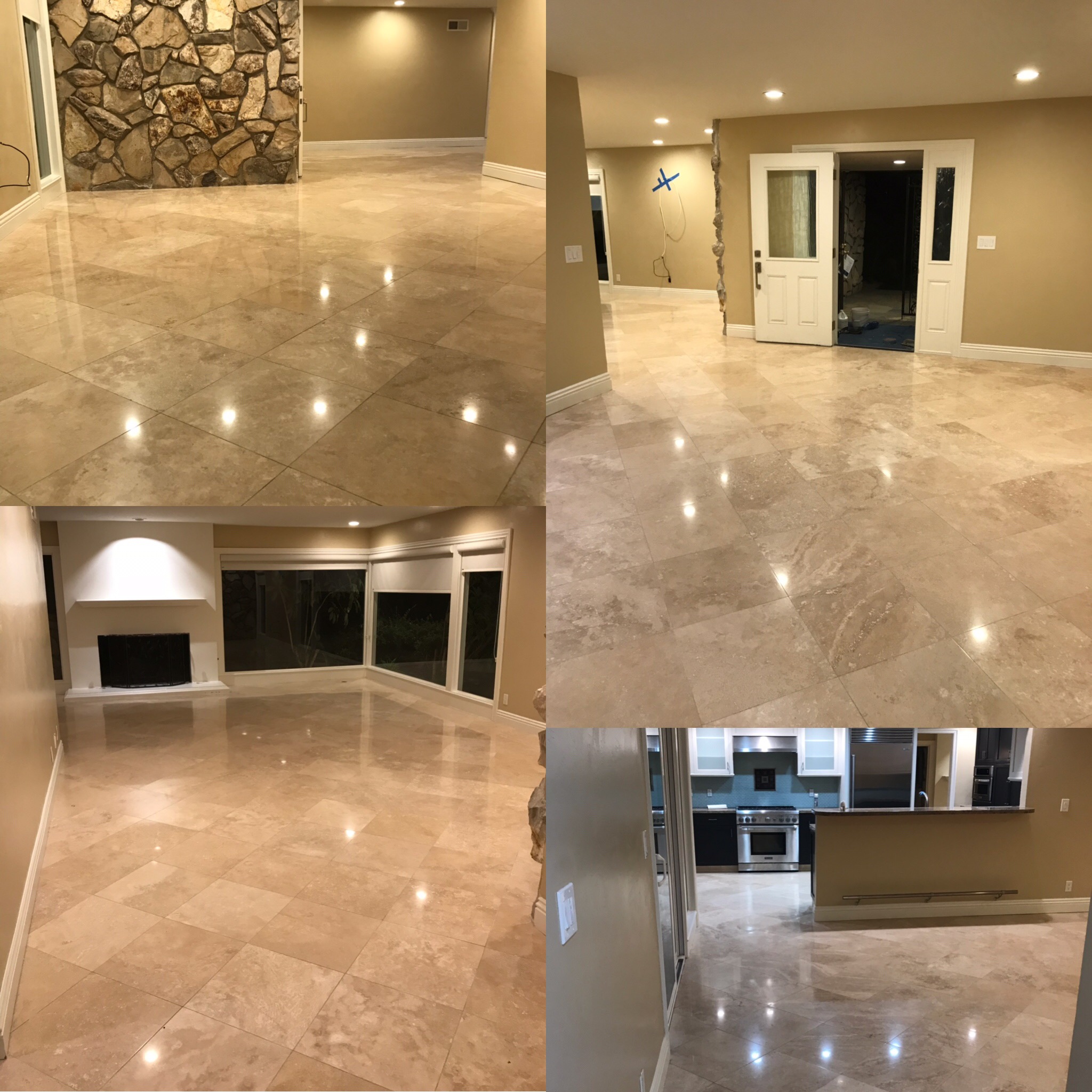 TRAVERTINE  FLOORING HIGH POLISHED