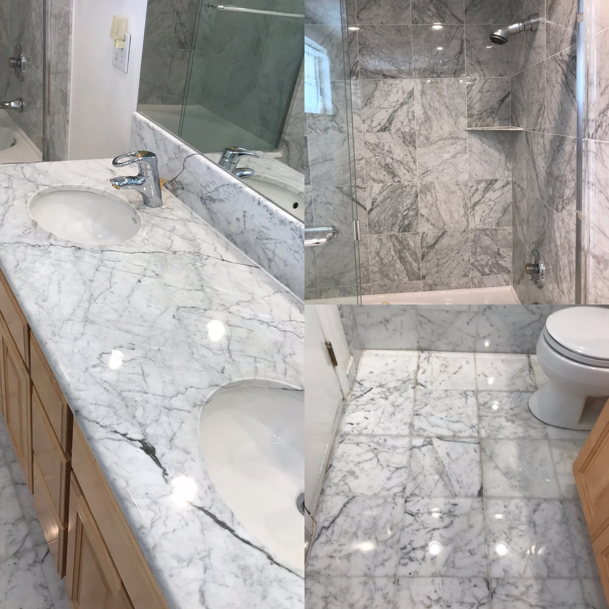 WHITE CARRA MARBLE BATHROOM