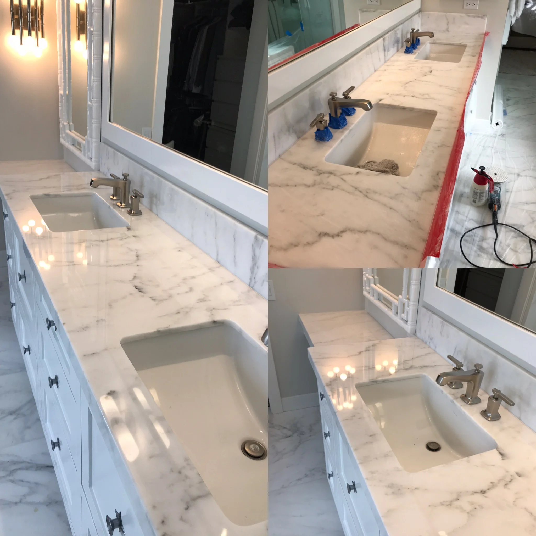 WHITE CARRA MARBLE COUNTERTOPS