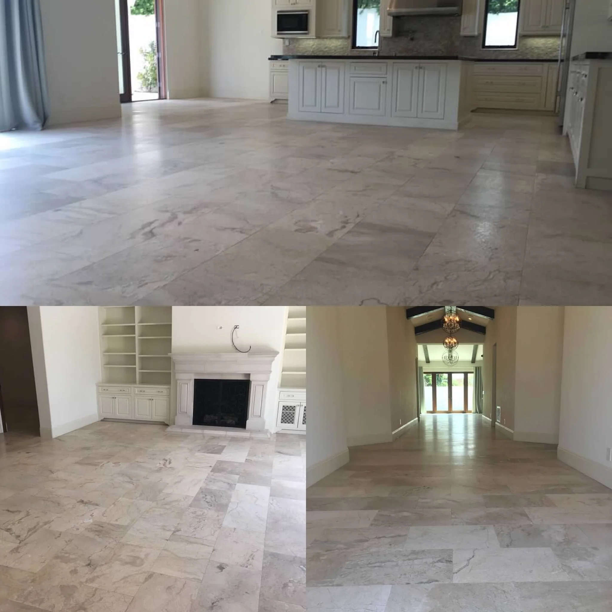 HONED MARBLE CLEANED AND SEALED