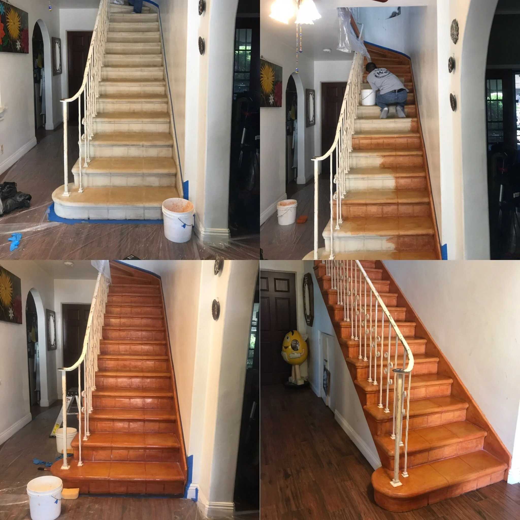 CONCRETE STAIRCASE COLOR STAINED AND SEALED