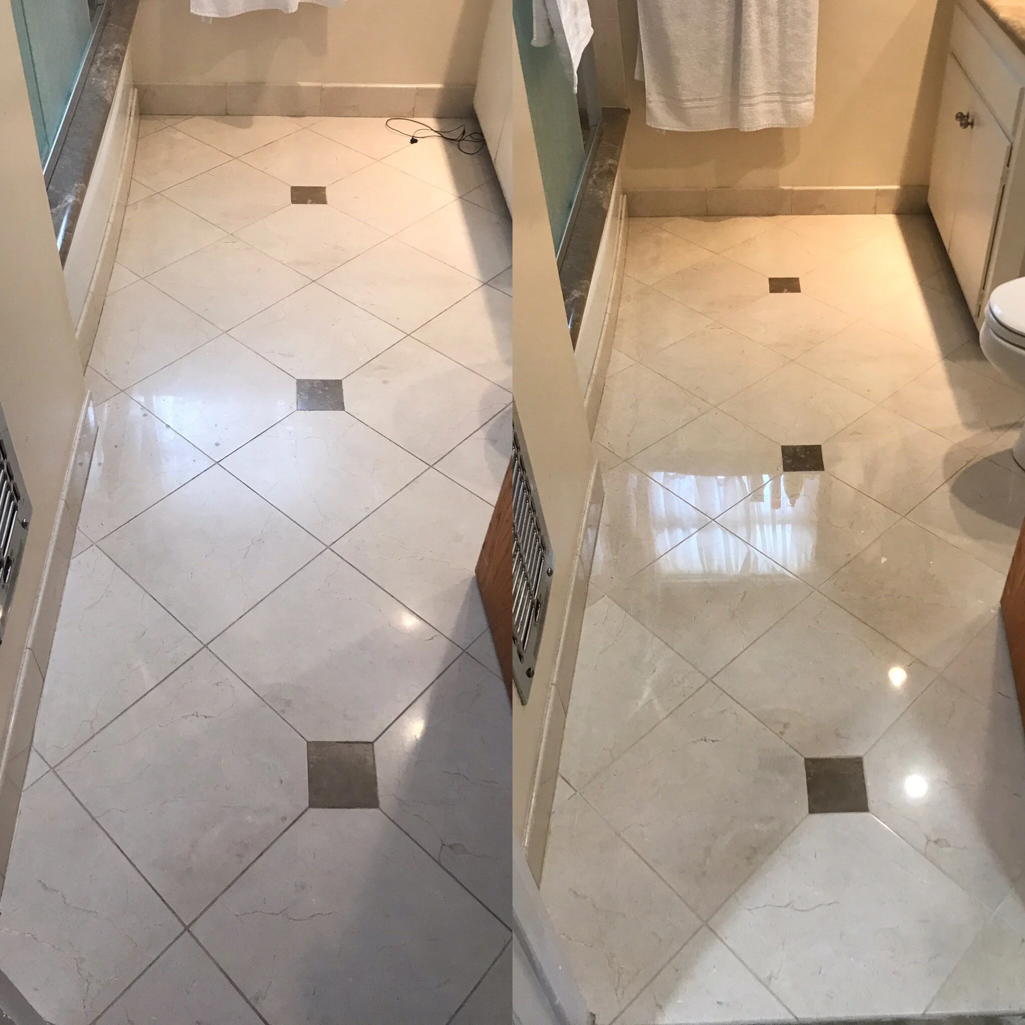 MARBLE FLOORING BEFORE AND AFTER