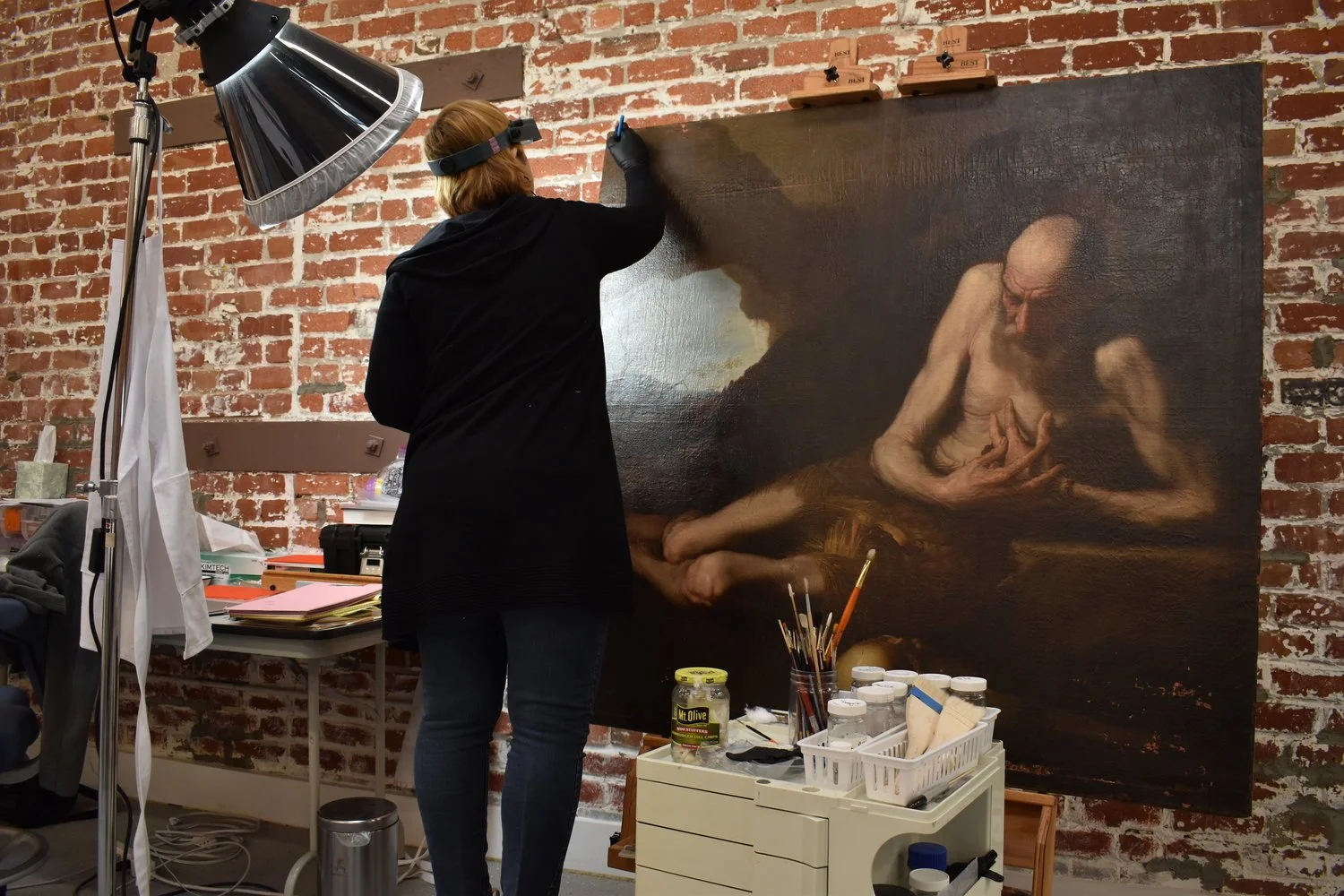 Treatment of an oil on canvas by Jusepe de Ribera