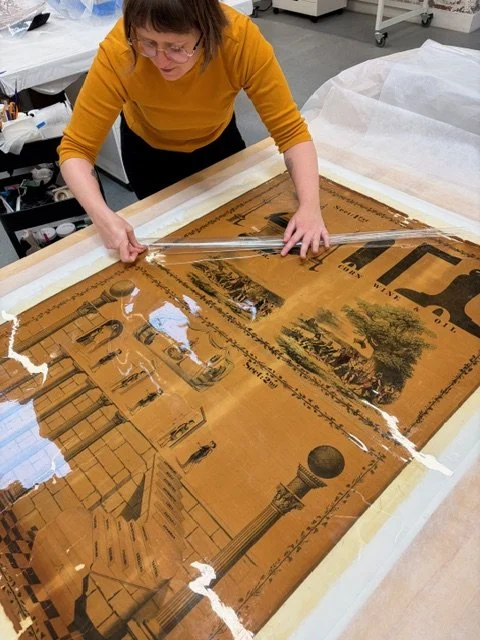 Works on Paper Department: Backing Removal of Masonic Tracing Board