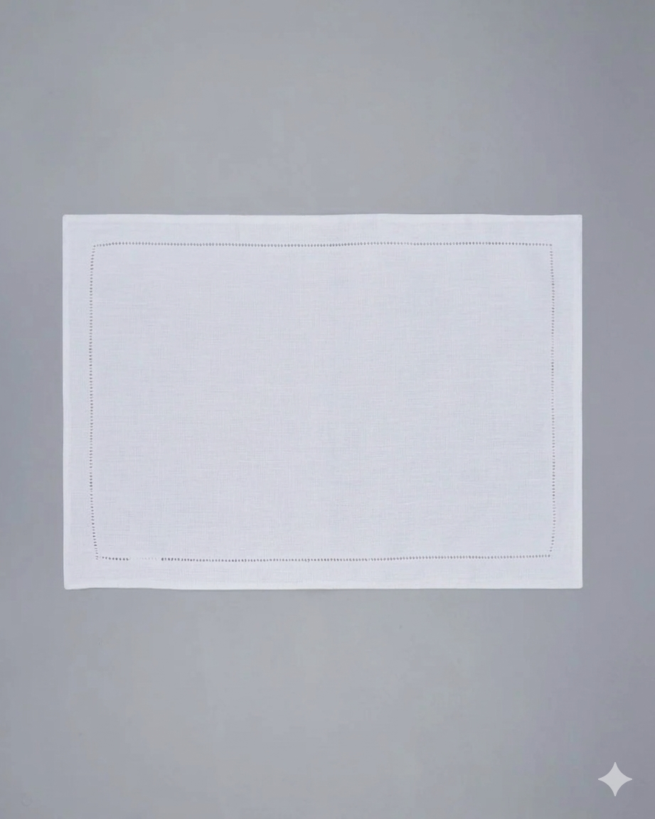 Ariston Placemat A'jour Hemstitch White