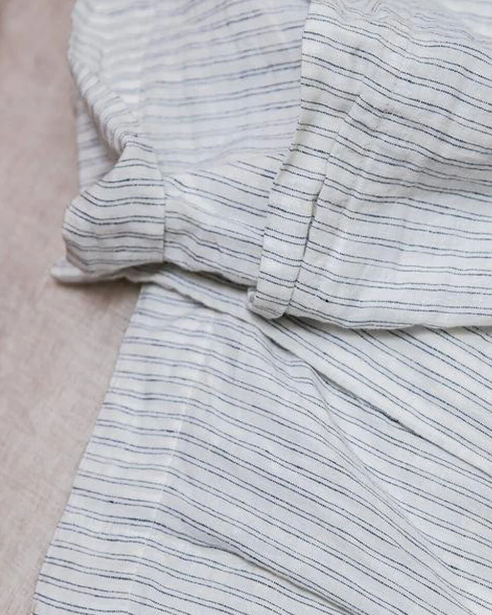 Bios Linen Pillowcase Pair - Pinstripe
