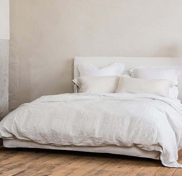 Bios Linen Duvet Cover - Pinstripe