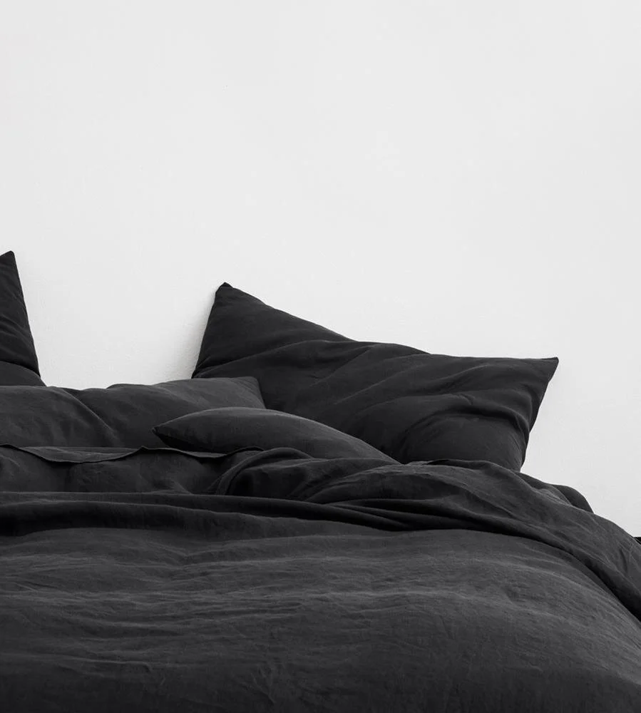 Bios Linen Flat Sheet - Black