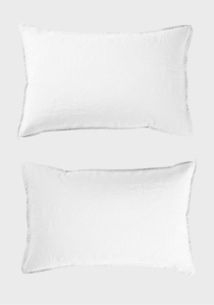 Bios Linen Pillowcase Pair - Optical white