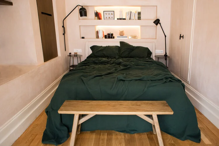 Bios Linen Flat Sheet - Cypress Green