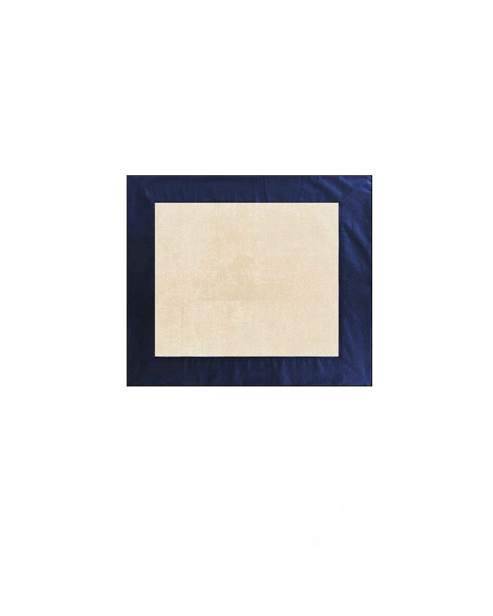 Anthology Beige Cotton Pillowcase With Blue Frame