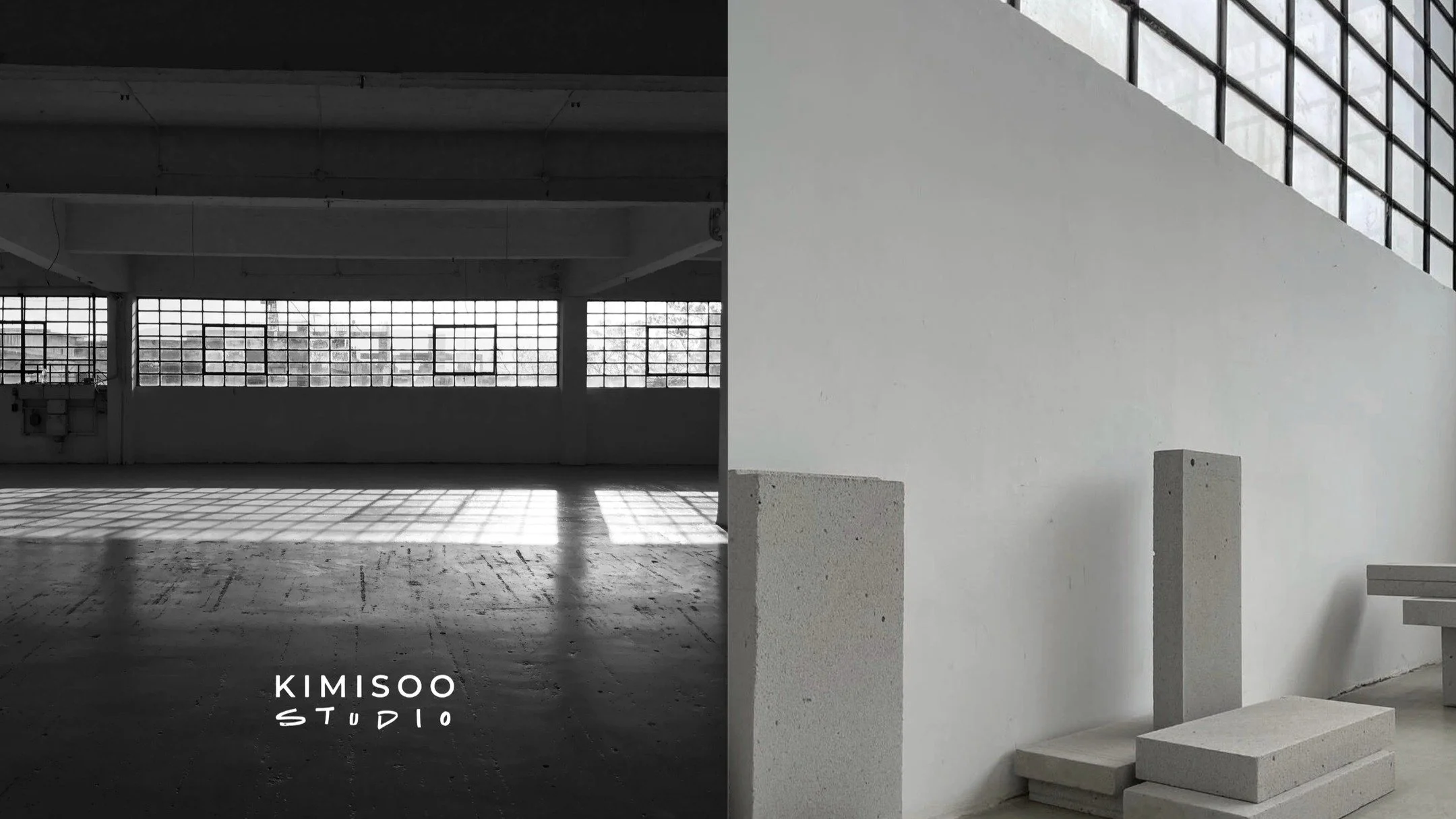 Studio Description
The studio is housed within a "glass-house factory shell"&mdash;a repurposed industrial space that maintains its raw, architectural character while being softened by contemporary design. 
Atmosphere: The space is defined 