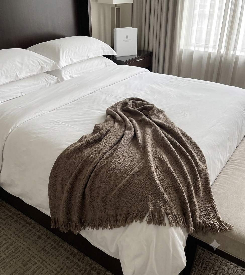 Charisma Bamboo Cotton Throw Brown