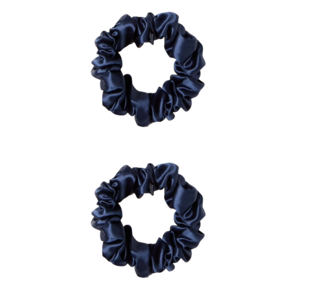 Eros Silk Scrunchie Navy Blue SET OF 2