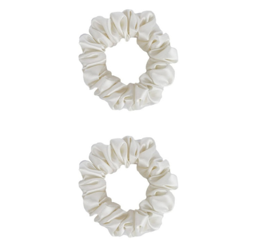 Eros Silk Scrunchie Ivory SET OF 2