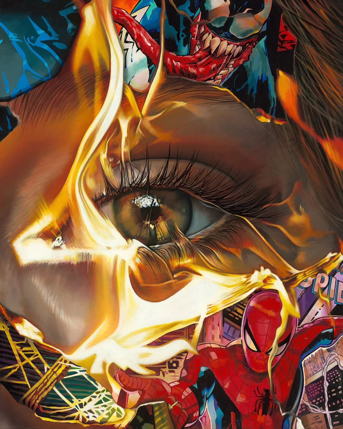 La Cage o&ugrave; les larmes br&ucirc;lent (Where tears cry) 30x24&rsquo;&rsquo; acrylics on canvas, 2026  contact: hi@bridgemogura.com  at @one.smallgallery 
@bridgemogura 
GROUP EXHIBITION
GAZED
眼差乚
KOEN 7153-0051 TOKYO, MEGURO CITY, KAMIMEGURO, 1 