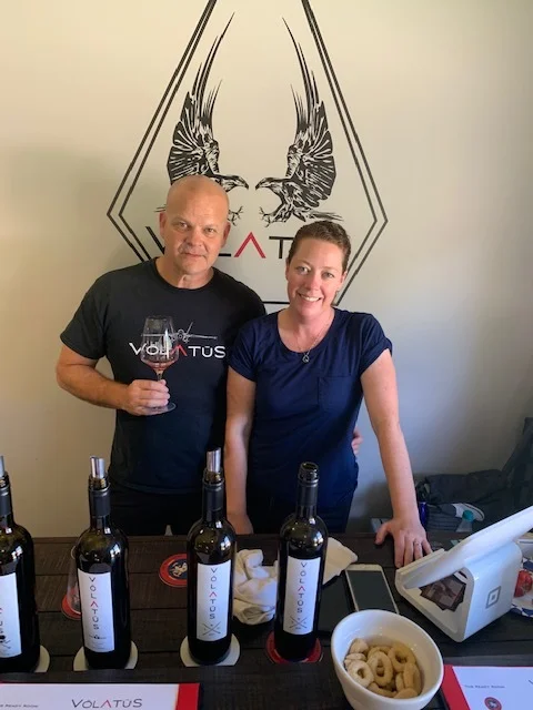 Hal and Victoria at the recently opened tasting room.