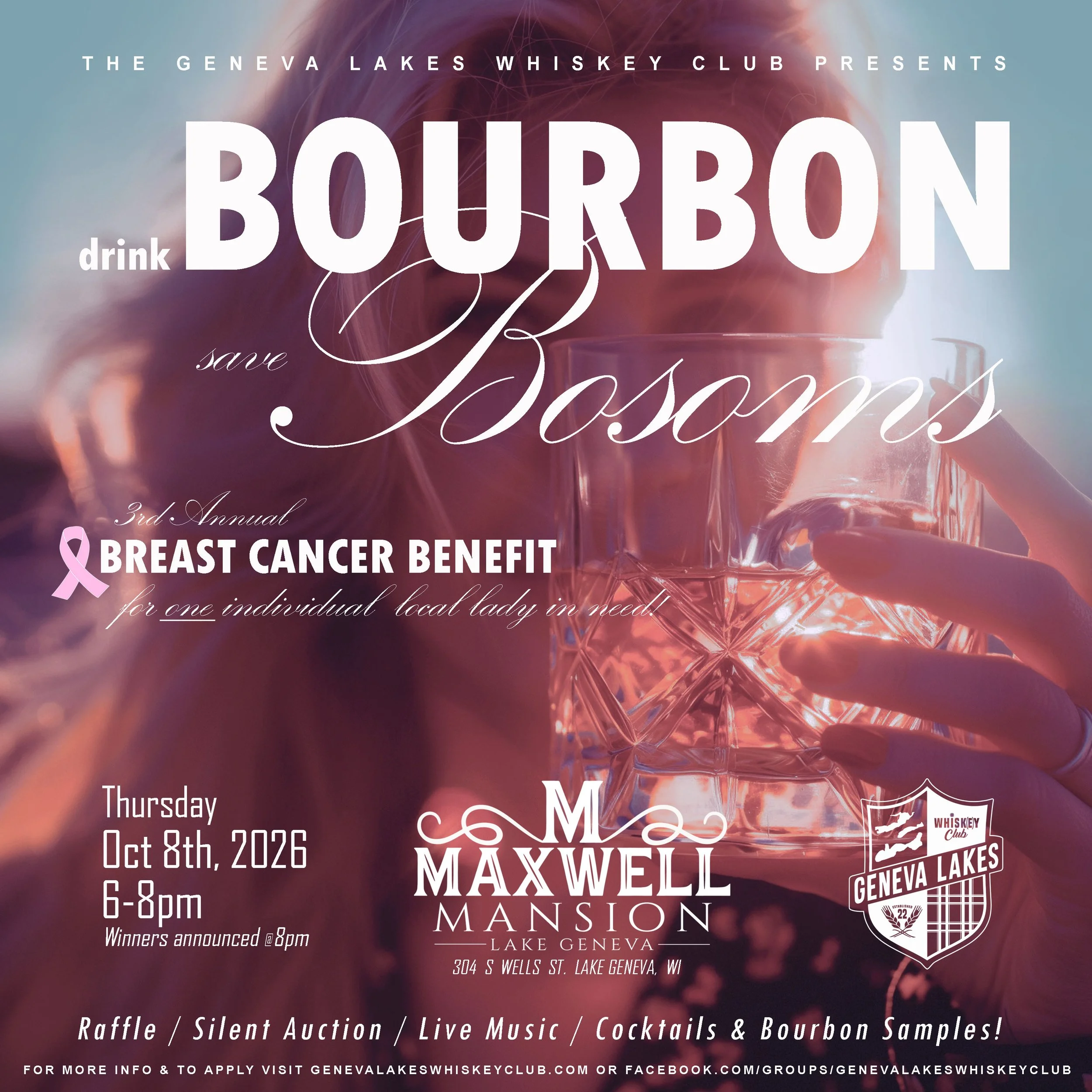 Bourbon &amp; Bosoms: A Breast Cancer Benefit by Geneva Lakes Whiskey Club