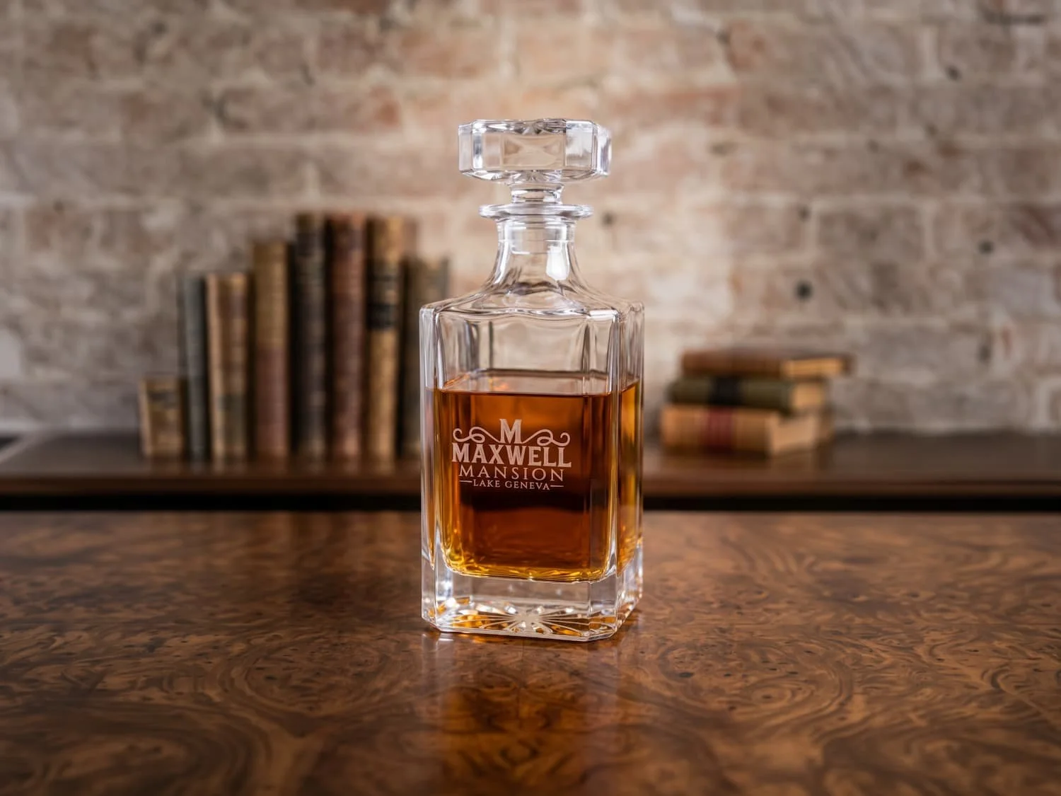 Premium Whiskey Decanter, MM Logo Engraved