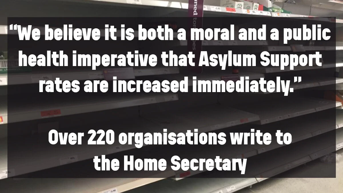 220 organisations demand an increase in asylum support rates
