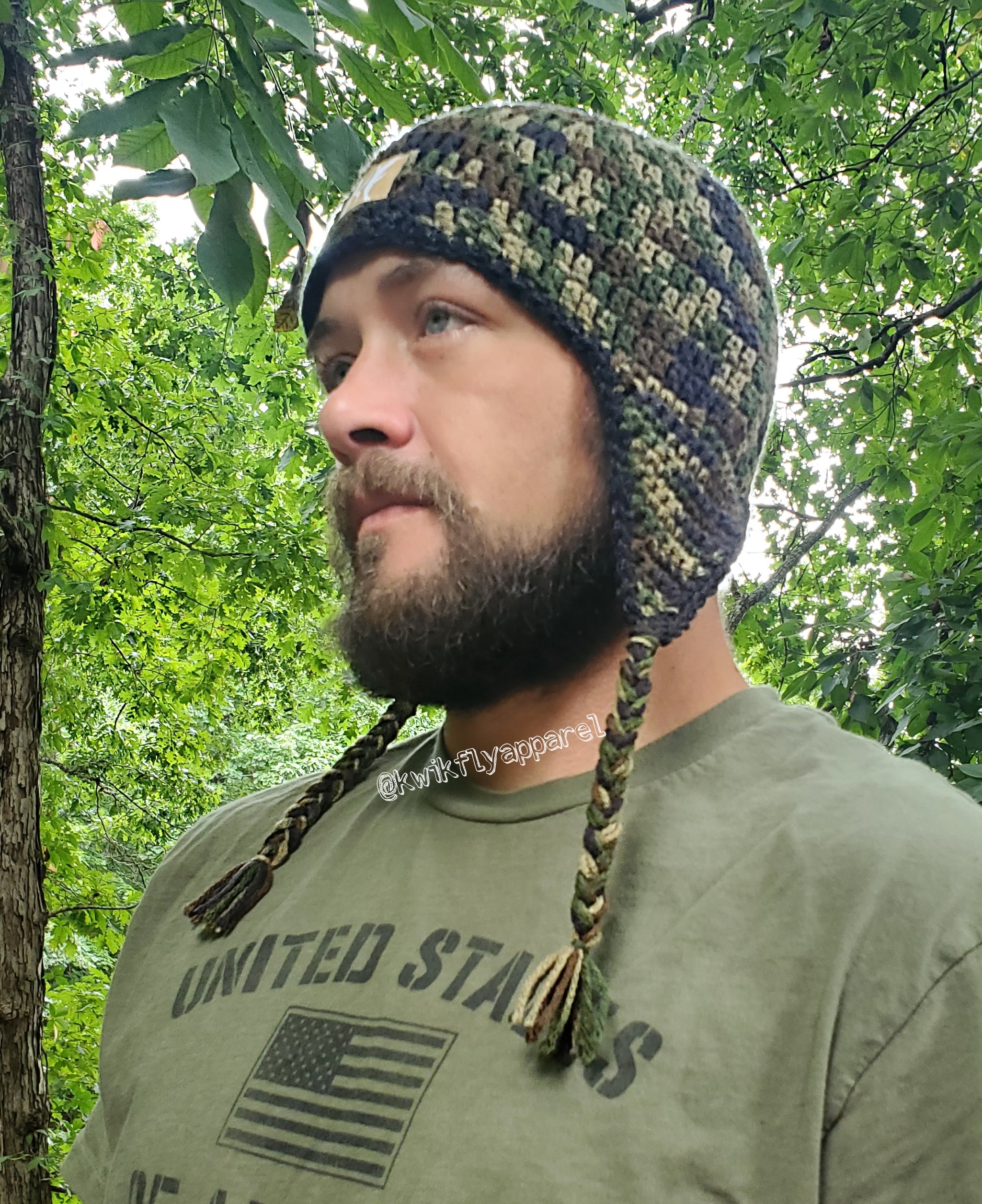 KwikFly Apparel Camo Beanie with Black Lining Side view.jpg