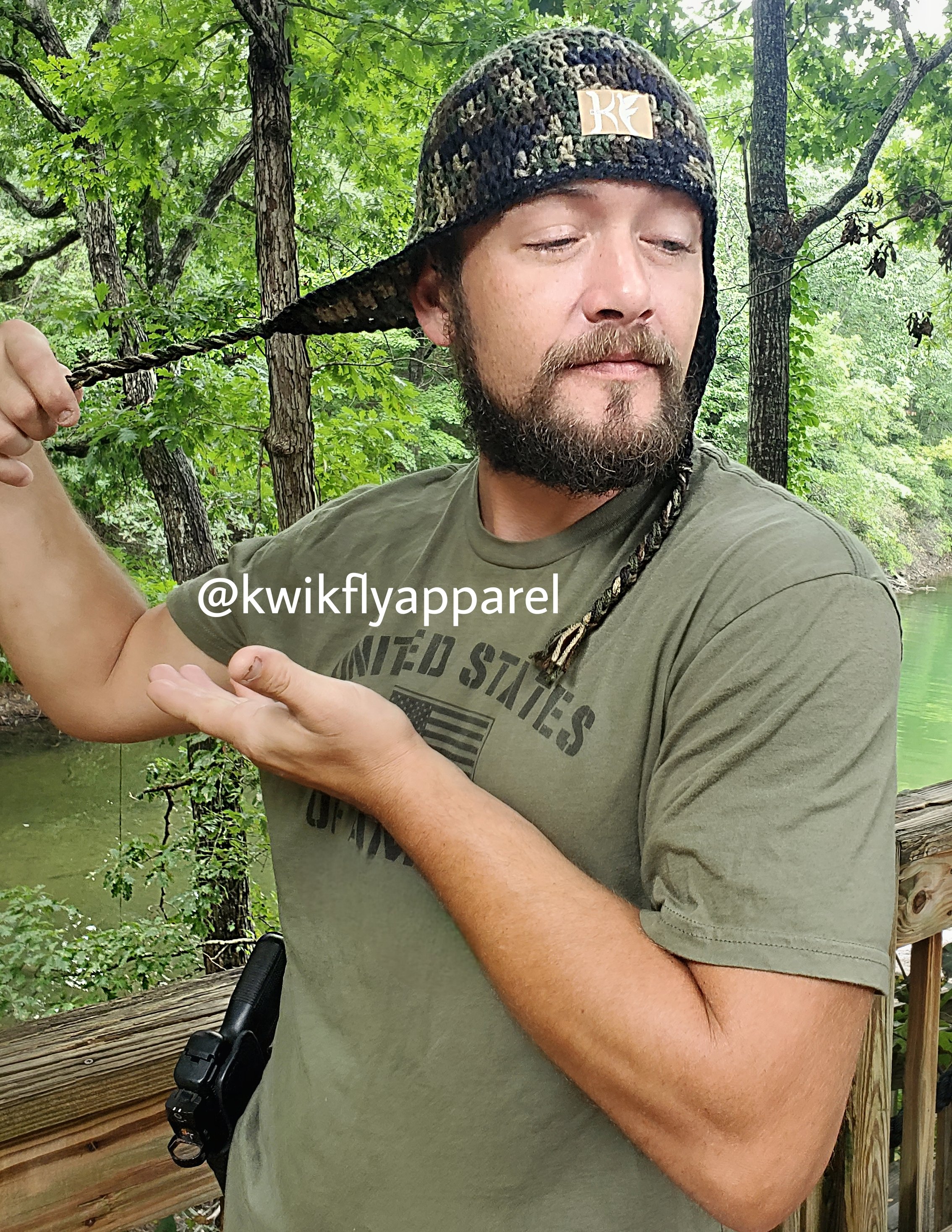 KwikFly Apparel Camo Beanie with Black Lining Funny.jpg